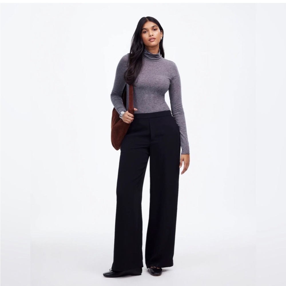 Madewell Pull-On Straight Pants in Crepe Size M Black